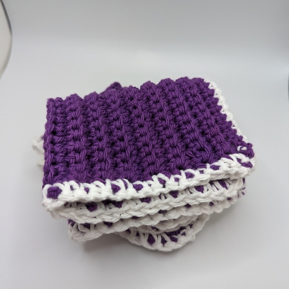 💞2/$20 HAND CRAFTED Crocheted All Purpse 100% Cottn Reusble Bath or Dish Cloths - Picture 1 of 11